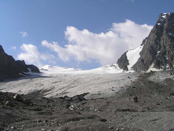 Исходный снимок Ледник Минджилки вид на перевал Иссык-Ата