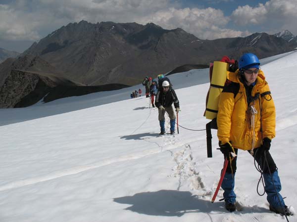 Исходный снимок Прохождение верхней части ледника Минджилки