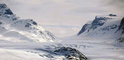 Ледники и горы в Гренландии