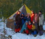 Группа на фоне зимней палатки