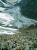 Вид с перевала Нижнешавлинский на ледник Нижнешавлинский