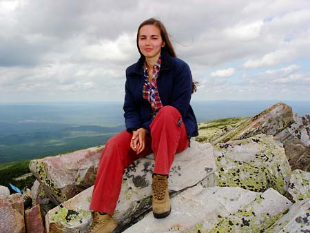 Участница на вершине горы Круглица