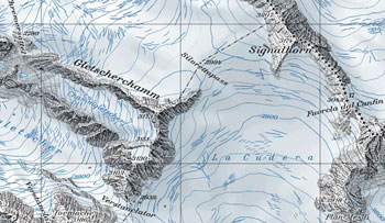 Швейцарская топографическая карта Альп масштаба 1:50000