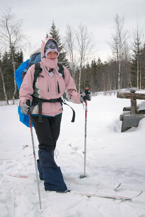 Участница лыжного похода на хребет Нургуш Наталья Кочурова