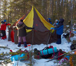 Установка зимней палатки
